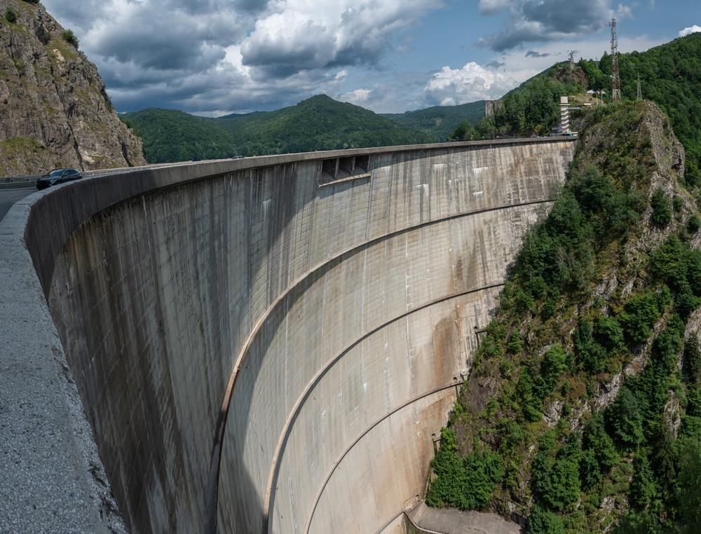 Structura din beton a barajului Vidraru